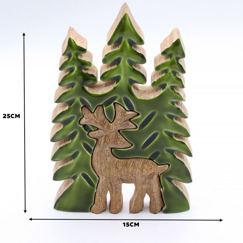 Lost in the Forest - Stag in the Forest 3D Wooden Decoration - 25x15cm