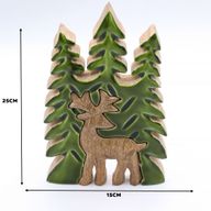 Lost in the Forest - Stag in the Forest 3D Wooden Decoration - 25x15cm