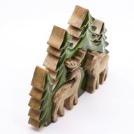 Lost in the Forest - Two Deer in the Forest 3D Wooden Decoration - 18x23cm