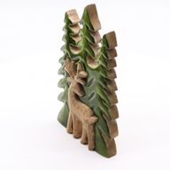 Lost in the Forest - Stag in the Forest 3D Wooden Decoration - 23x20cm
