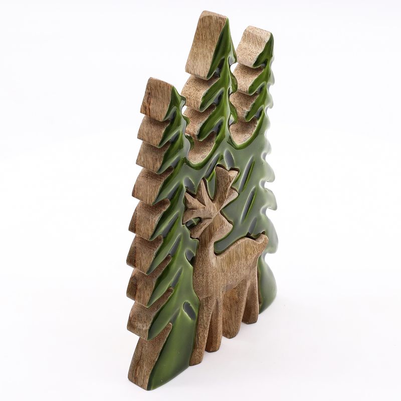 Lost in the Forest - Stag in the Forest 3D Wooden Decoration - 25x15cm