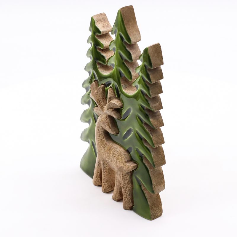 Lost in the Forest - Stag in the Forest 3D Wooden Decoration - 25x15cm