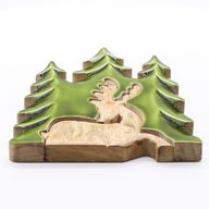 Lost in the Forest - Stag in the Forest 3D Wooden Decoration - 23x20cm