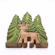 Lost in the Forest - Stag in the Forest 3D Wooden Decoration - 25x15cm