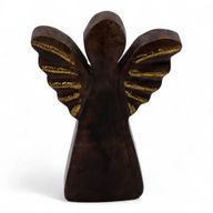 Small Mango Wood Angel - Gold Decor - 12cm