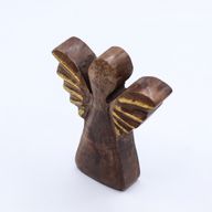 Small Mango Wood Angel - Gold Decor - 12cm