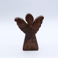 Small Mango Wood Angel - Gold Decor - 12cm