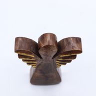 Small Mango Wood Angel - Gold Decor - 12cm