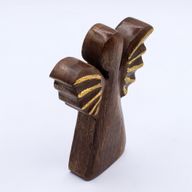Med Mango Wood Angel - Gold Decor - 16cm