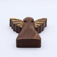 Med Mango Wood Angel - Gold Decor - 16cm