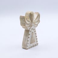 Mango Wood Angel - Whitewash - 13cm