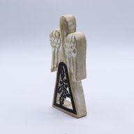 Mango Wood Angel - Whitewash with Iron Decor Cut Out - 18cm