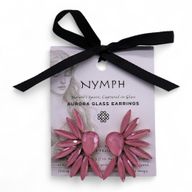 Rose Quartz - Vintage Glass - Angel Wings - Earrings
