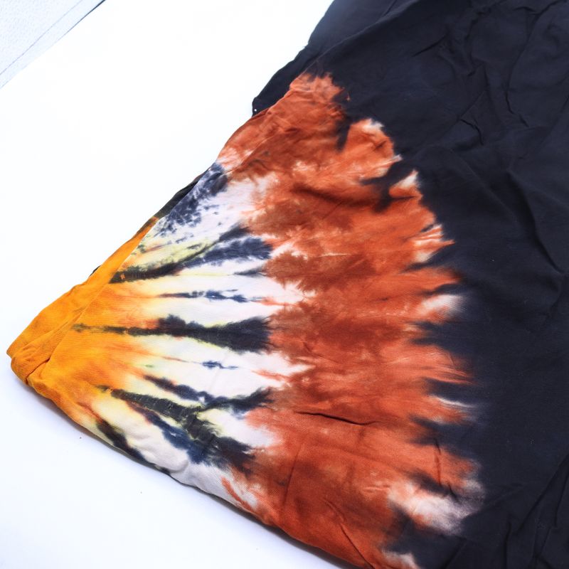 Japanese Style Lounge Pants - Med -Black Chocolate / Orange