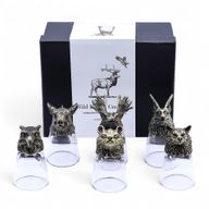 Bottom Up Shot Glasses (50ml) - Wild Forest Creatures - Antique Bronze