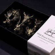 Bottom Up Shot Glasses (50ml) - Wild Forest Creatures - Antique Bronze