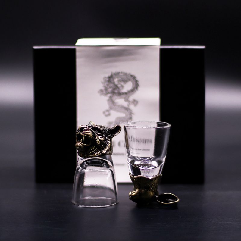 Bottom Up Shot Glasses (50ml) - Mystical Creatures - Antique Bronze