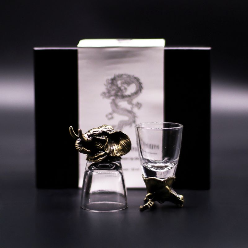 Bottom Up Shot Glasses (50ml) - Mystical Creatures - Antique Bronze