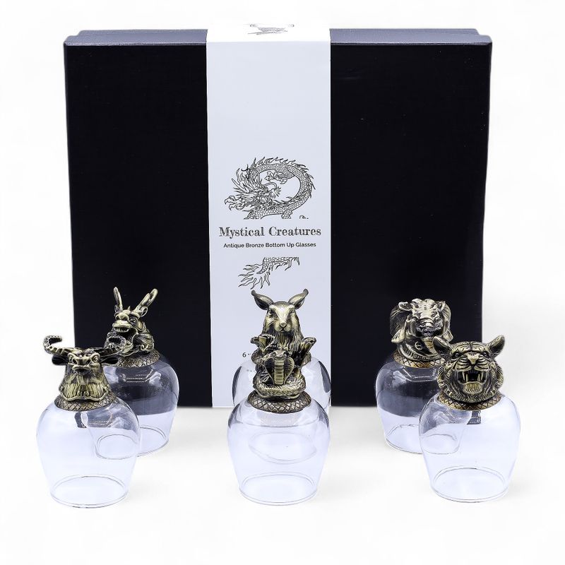 Bottom Up Glasses (100ml) - Mystical Creatures - Antique Bronze