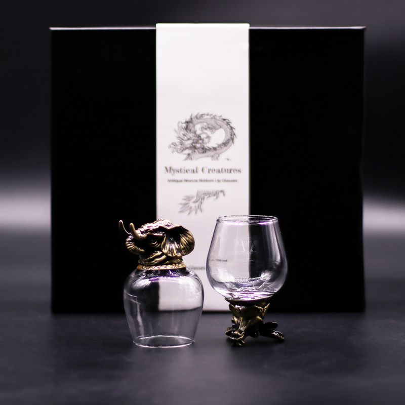 Bottom Up Glasses (100ml) - Mystical Creatures - Antique Bronze