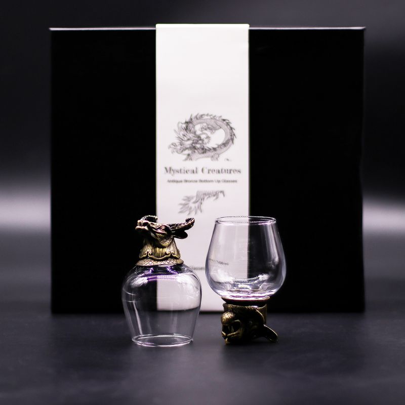 Bottom Up Glasses (100ml) - Mystical Creatures - Antique Bronze