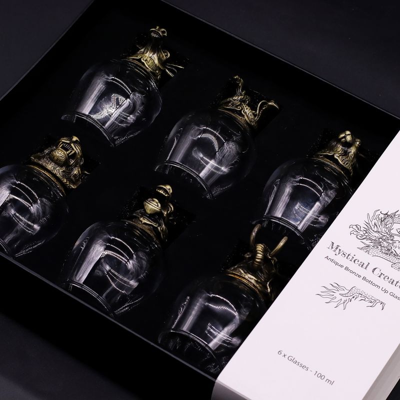 Bottom Up Glasses (100ml) - Mystical Creatures - Antique Bronze