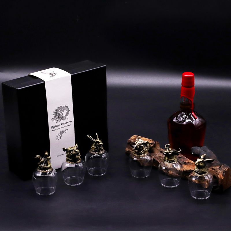 Bottom Up Glasses (100ml) - Mystical Creatures - Antique Bronze