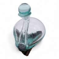 Molten Glass Duck Decanter on Wood with Stopper