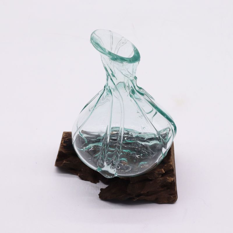Molten Glass Fancy Mini Decanter on Wood