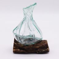 Molten Glass Fancy Mini Decanter on Wood