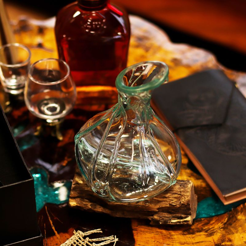 Molten Glass Fancy Mini Decanter on Wood