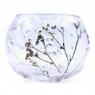 Natural Floral Glass - Bowl Candle Holder - Daisy - (8x10cm)