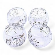 Natural Floral Glass - Bowl Candle Holder - Daisy - (8x10cm)