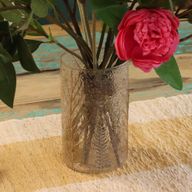 Natural Floral Glass - Tall Vase Candle Holder - Pine - (19x11cm)