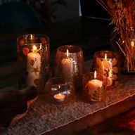 Natural Floral Glass - Bowl Candle Holder - Spring - (8x10cm)