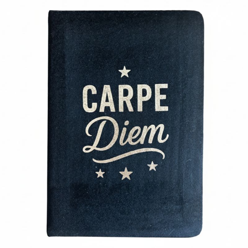 Velvet Notebook - 80 pages - Carpe Diem - Black