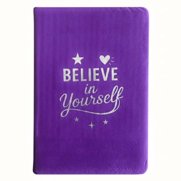 Velvet Notebook - 80 pages - Believe in Yourself - Lavender