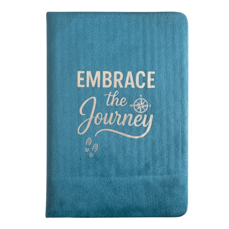Velvet Notebook - 80 pages - Embrace the Journey - Light Blue