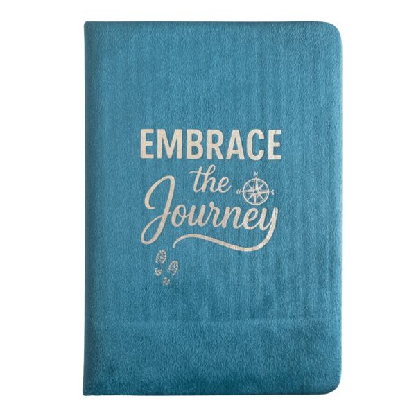 Velvet Notebook - 80 pages - Embrace the Journey - Light Blue