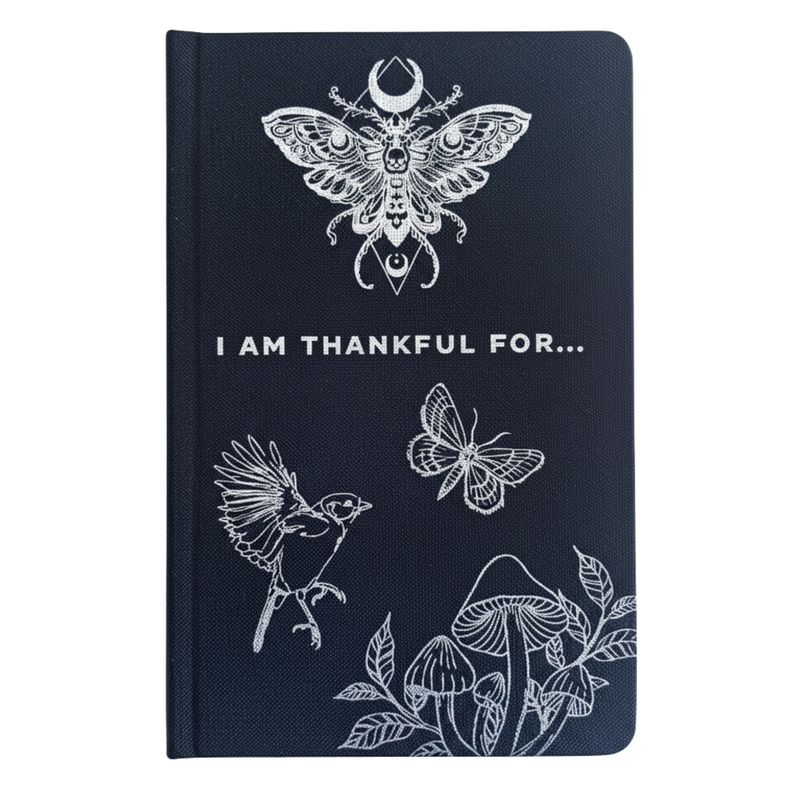 Hardbacked Gratitude Journal - 120 pages - Rich Black & Silver Lining