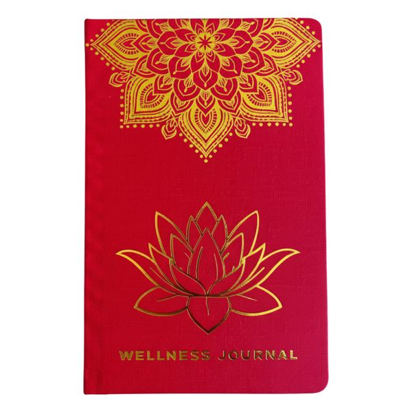 Hardbacked Wellbeing Journal - 120 pages - Red & Gold