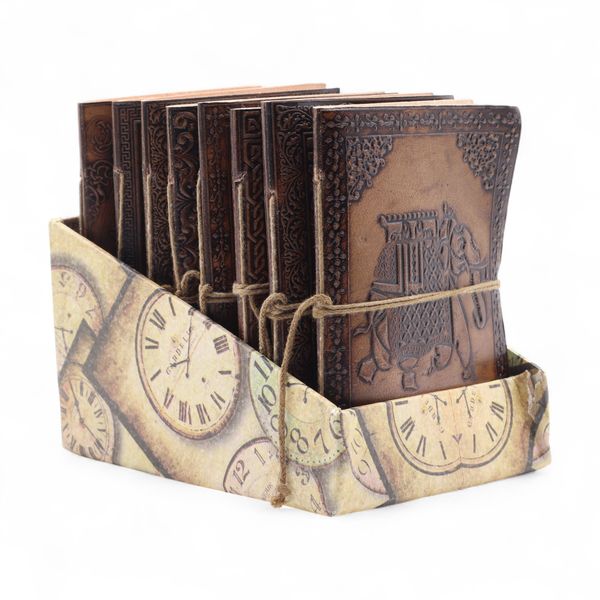 Assorted Esoteric Leather Notebooks (6x4.5") - Display case