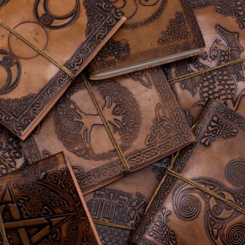 Assorted Esoteric Leather Notebooks (6x4.5") - Display case