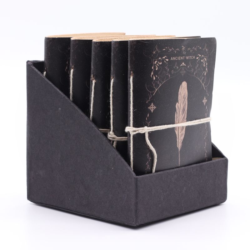 Assorted Witch Ritual Notebooks - Leather (6x4.5") - Display case
