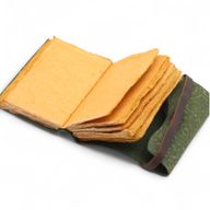 Fat Deckled Edge Leather Notebooks (5x3.5") - Green Maze Pattern