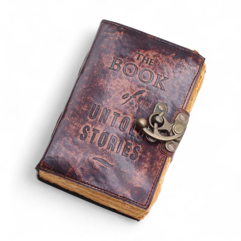Fat Deckled Edge Leather Notebooks (6x4") - The Book of Untold Stories