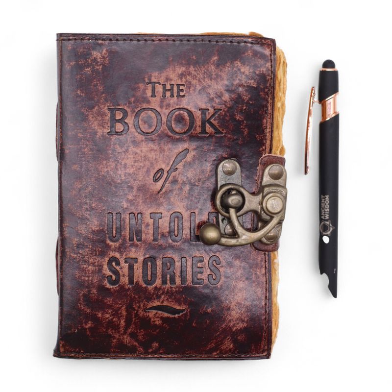 Fat Deckled Edge Leather Notebooks (6x4") - The Book of Untold Stories