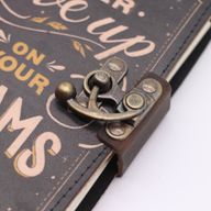 Leather Printed Notebooks (7x5") - Never Give Up On Your Dreams - 200 Pages