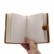 Leather Embossed Notebooks (7x5") - Tan Floral Pattern - 200 Pages