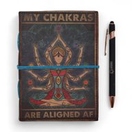 Leather Printed Notebooks (7x5") - My Chakras are Aligned AF - 200 page Plain paper